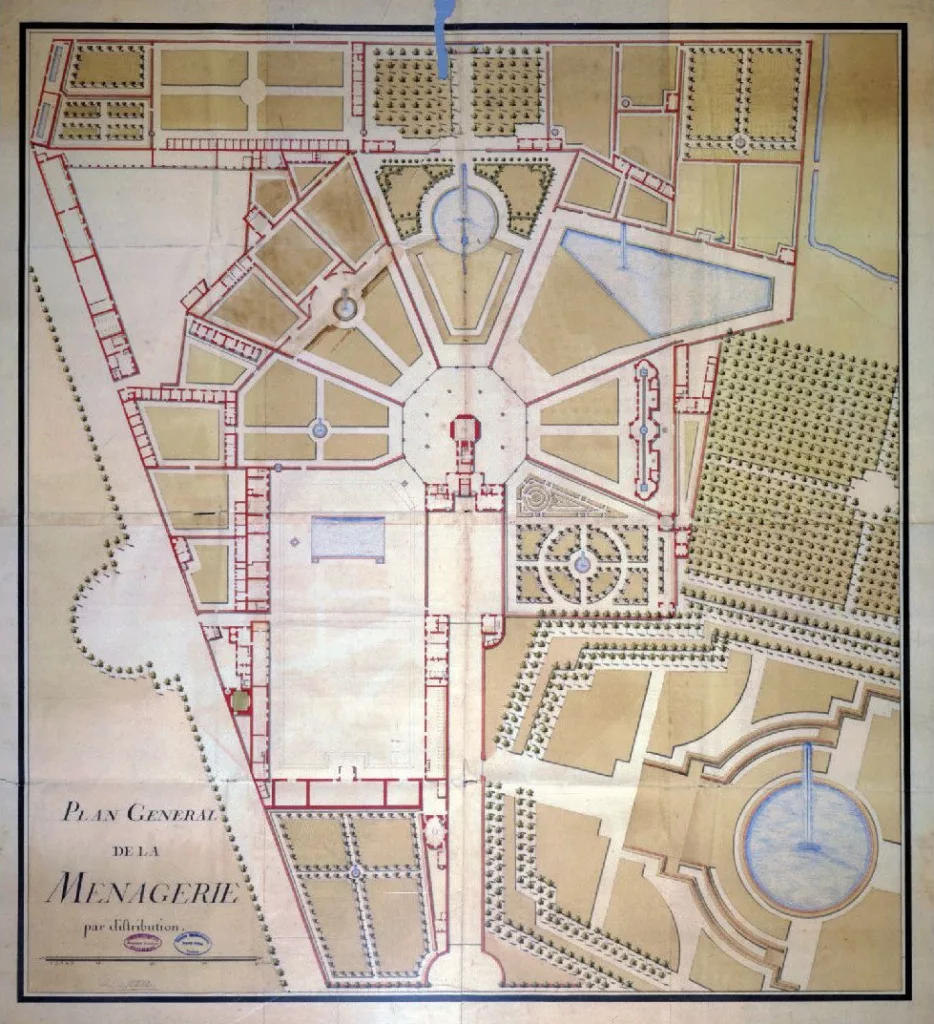 De Marnes, Plan de la Ménagerie, Archives départementales des Yvelines