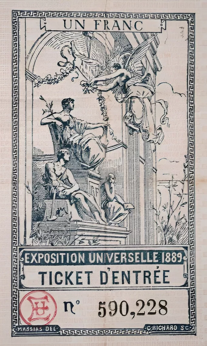 Billet d'entrée pour l'Exposition universelle de 1889