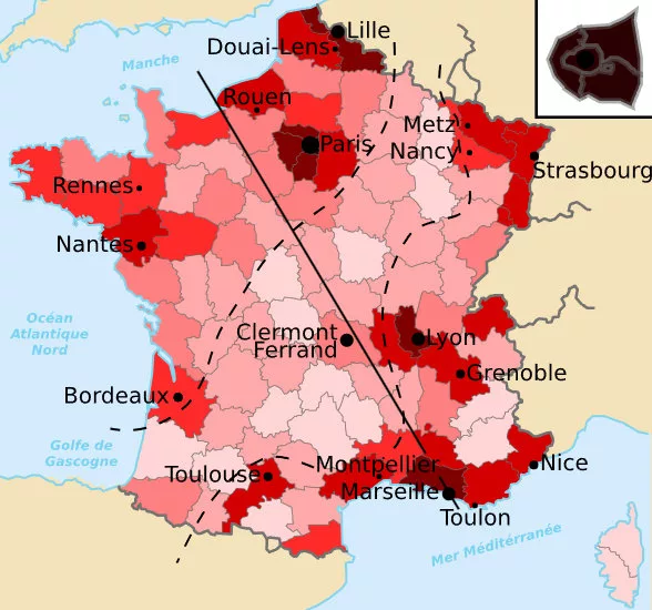 Carte de la diagonale du vide