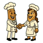 Baguette Chefs Cuisiniers Poignée de Main